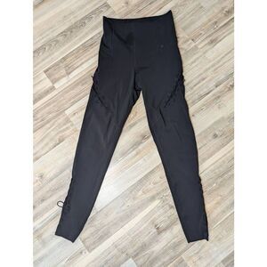 Nike Dri-fit Leggings Women's XS Black Lace-up Trim High Waisted Pull-on Cropped